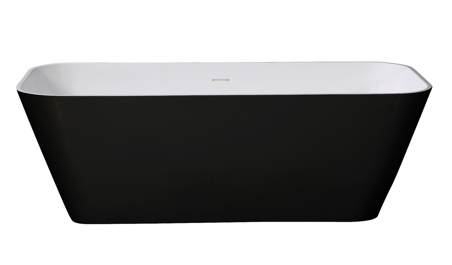 Rectangular Solid Surface Smooth Resin Soaking Bathtub by Alfi