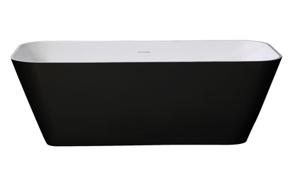 Rectangular Solid Surface Smooth Resin Soaking Bathtub by Alfi