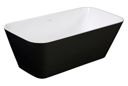 Rectangular Solid Surface Smooth Resin Soaking Bathtub by Alfi