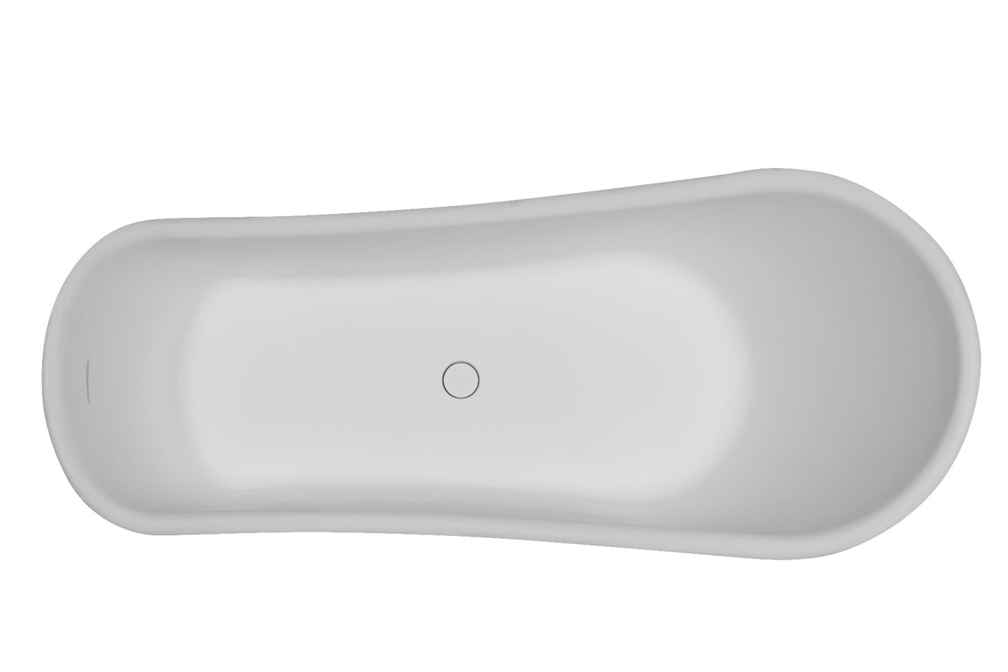 67" White Matte Clawfoot Solid Surface Resin Bathtub by Alfi