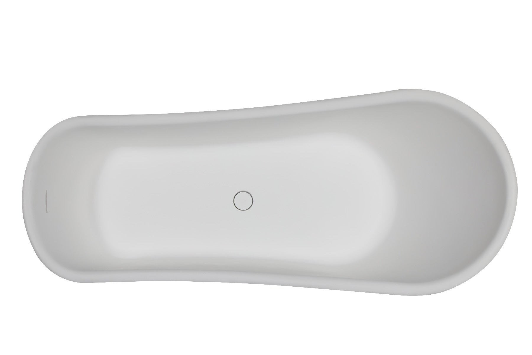 67" White Matte Clawfoot Solid Surface Resin Bathtub by Alfi
