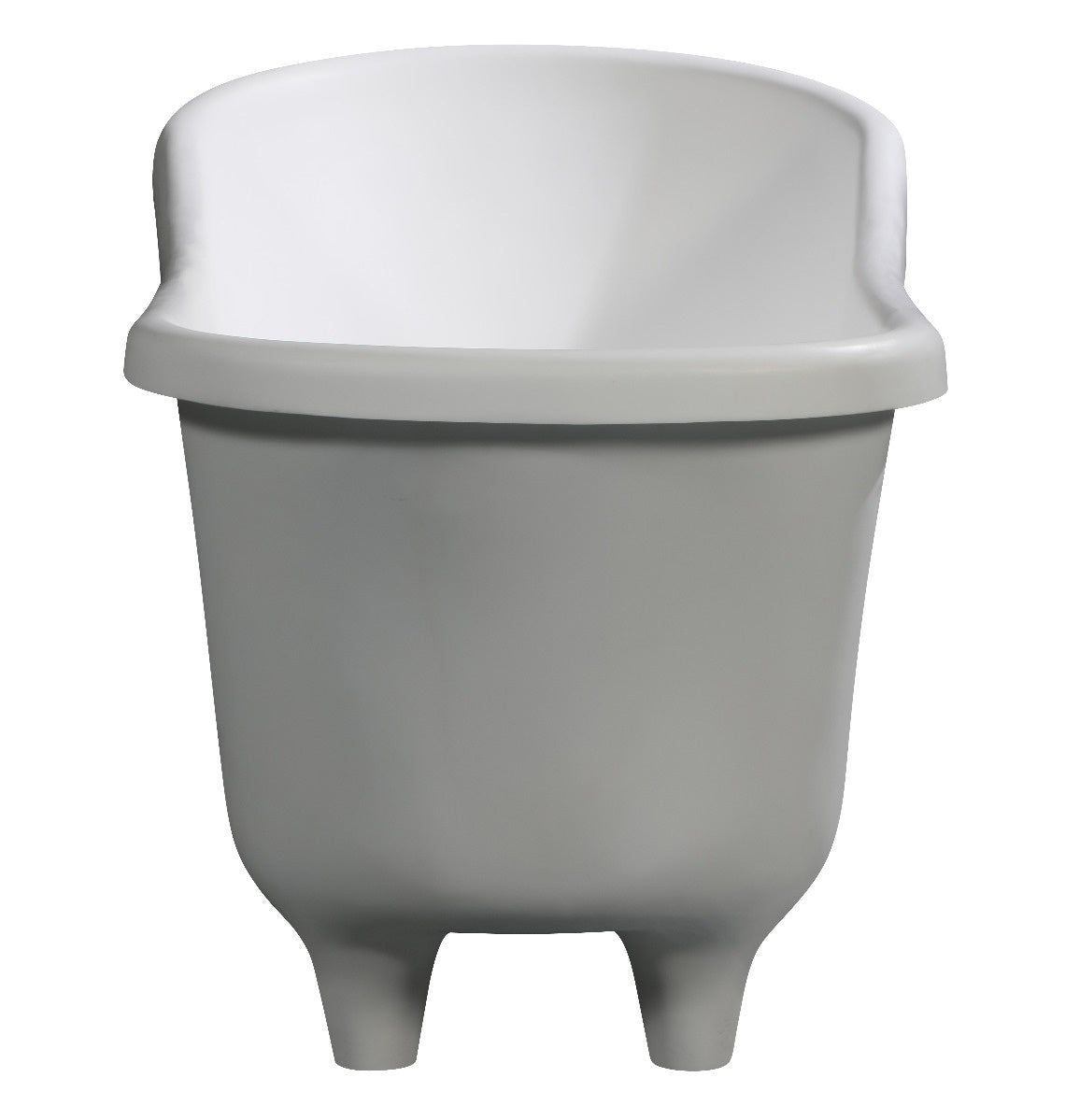 67" White Matte Clawfoot Solid Surface Resin Bathtub by Alfi