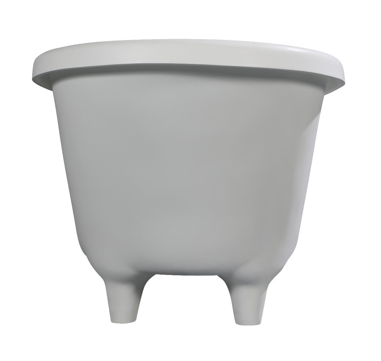 67" White Matte Clawfoot Solid Surface Resin Bathtub by Alfi