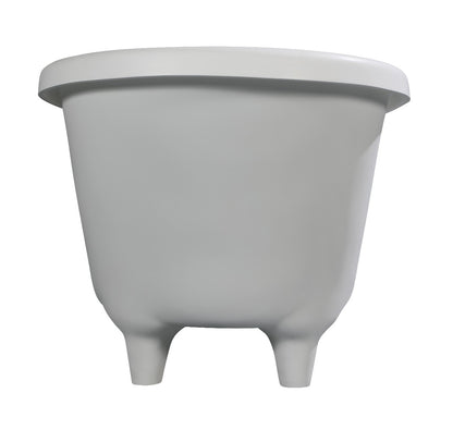 67" White Matte Clawfoot Solid Surface Resin Bathtub by Alfi