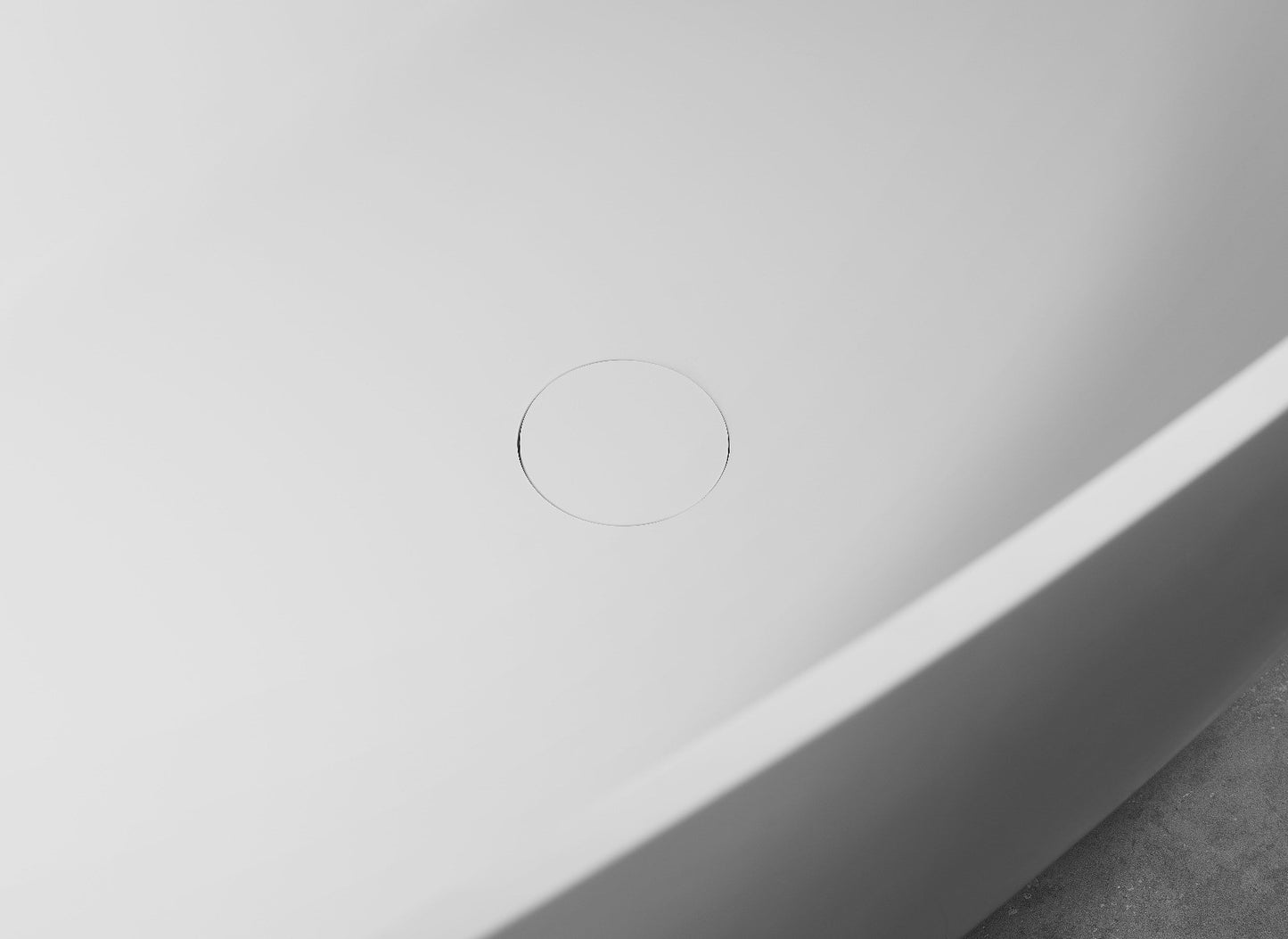 59" White Oval Solid Surface Resin Soaking Bathtub by Alfi