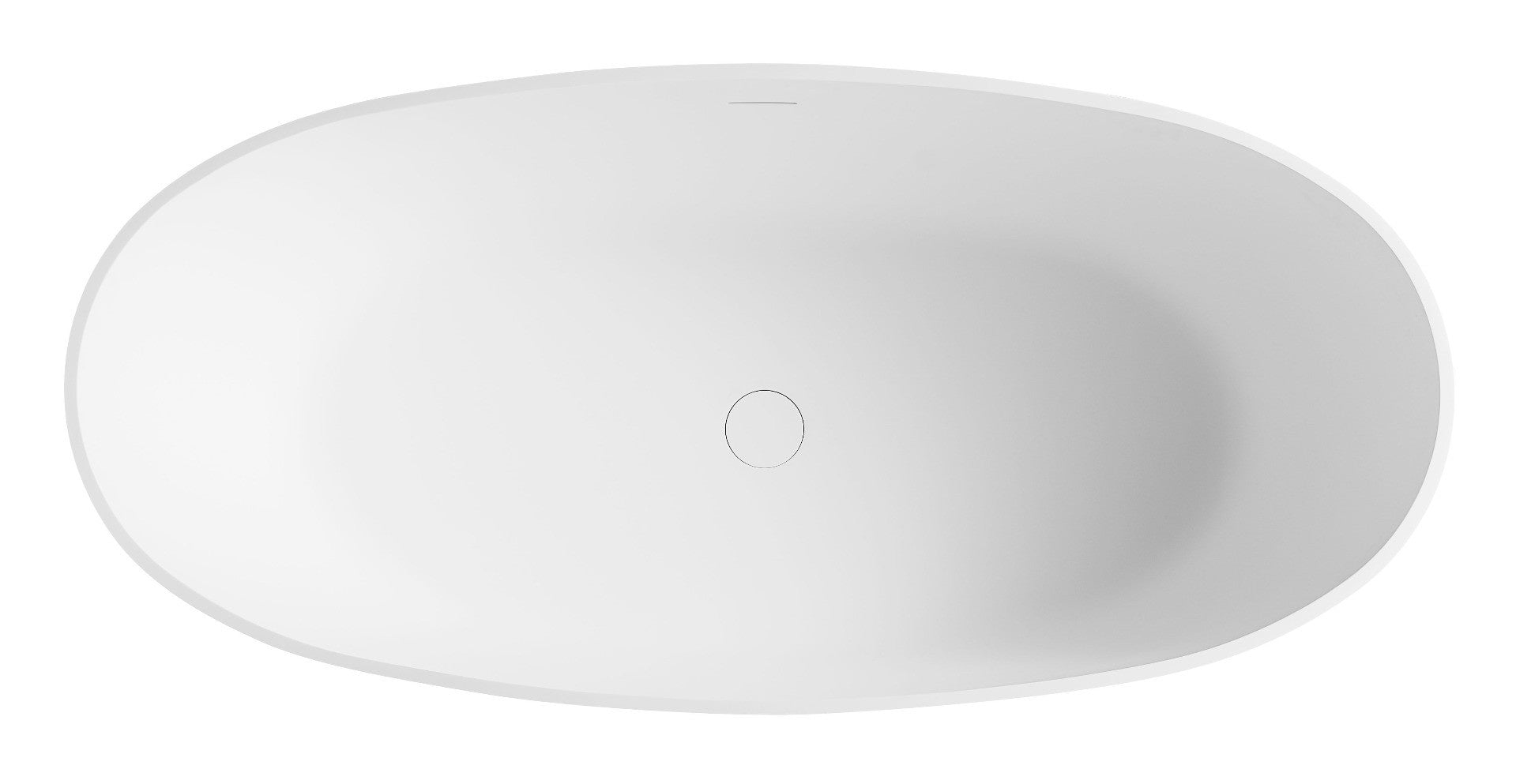 59" White Oval Solid Surface Resin Soaking Bathtub by Alfi