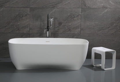 68" White Matte Solid Surface Resin Bathtub by Alfi