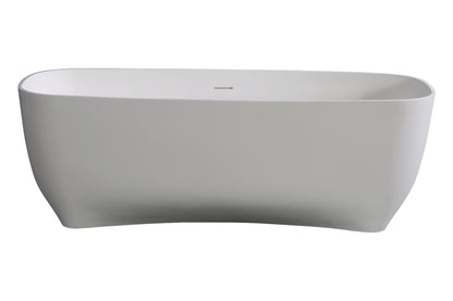 68" White Matte Solid Surface Resin Bathtub by Alfi