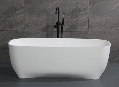 68" White Matte Solid Surface Resin Bathtub by Alfi