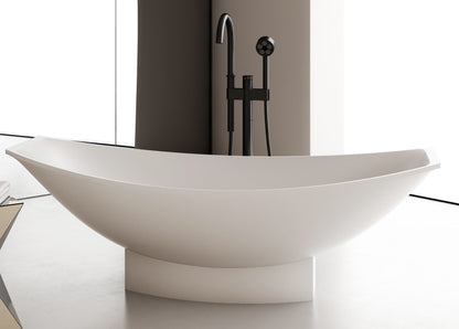 70" Solid Surface Resin Free Standing Hammock Style Bathtub by Alfi