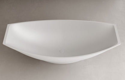 70" Solid Surface Resin Free Standing Hammock Style Bathtub by Alfi