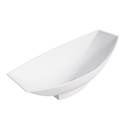70" Solid Surface Resin Free Standing Hammock Style Bathtub by Alfi