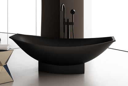 70" Solid Surface Resin Free Standing Hammock Style Bathtub by Alfi