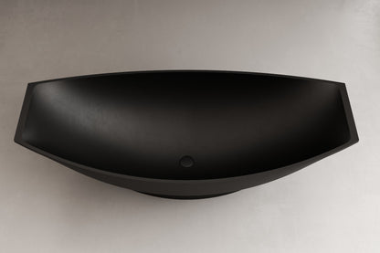 70" Solid Surface Resin Free Standing Hammock Style Bathtub by Alfi