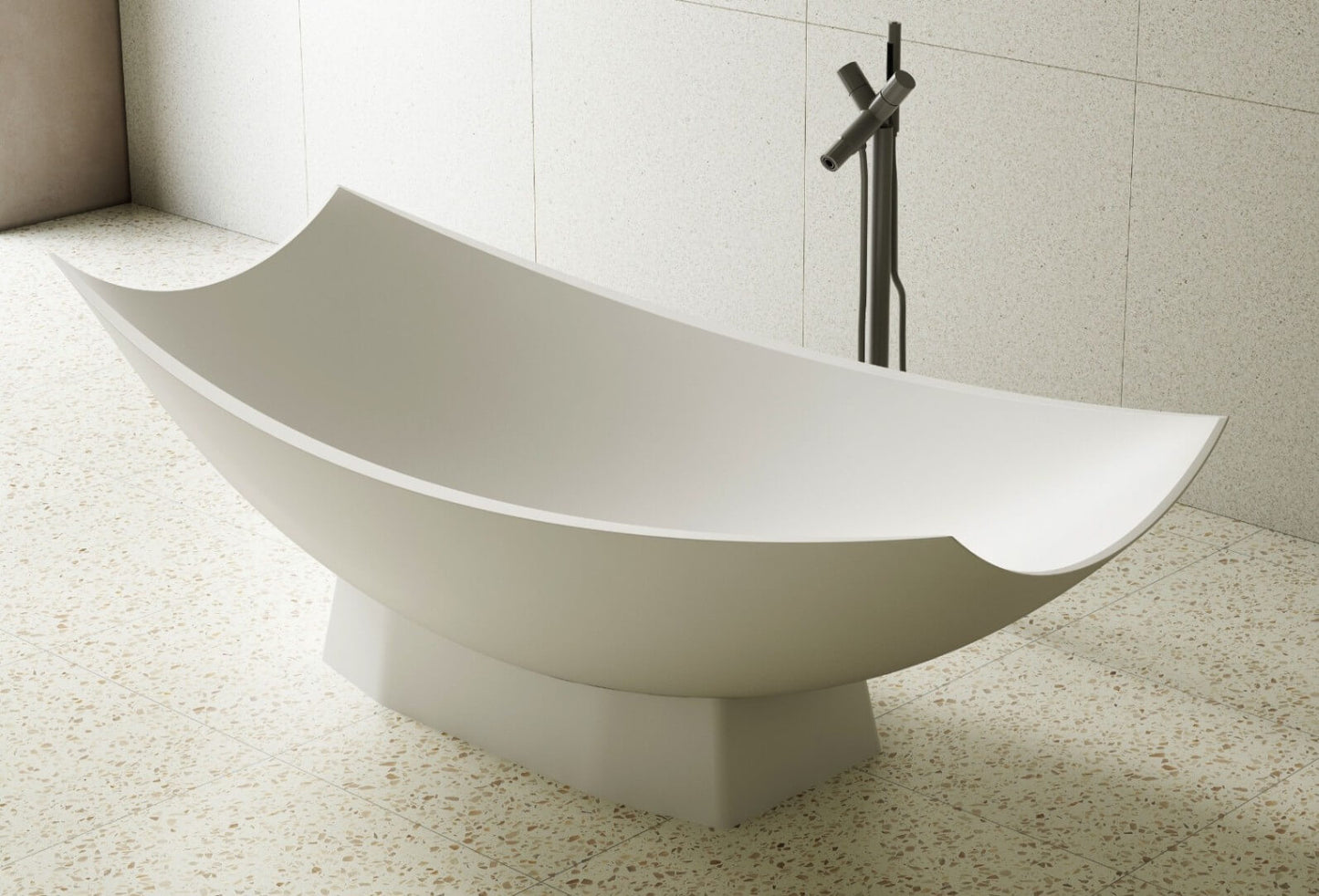 71" Solid Surface Resin Free Standing Hammock Style Bathtub by Alfi