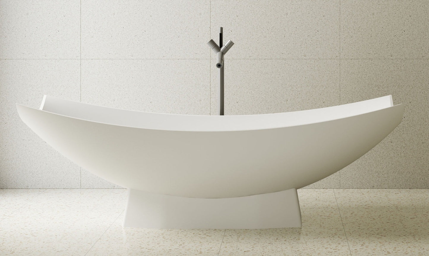 71" Solid Surface Resin Free Standing Hammock Style Bathtub by Alfi