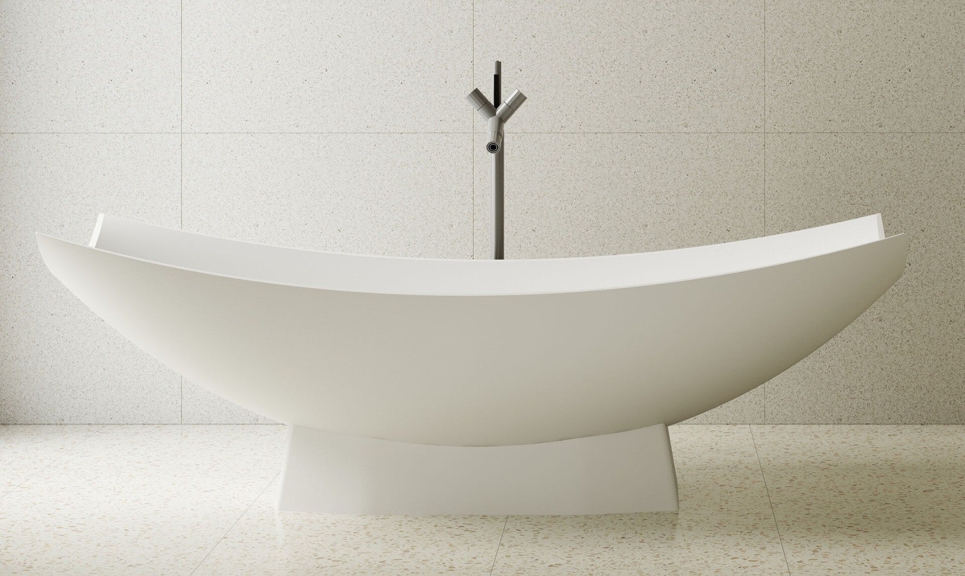 71" Solid Surface Resin Free Standing Hammock Style Bathtub by Alfi
