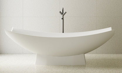 71" Solid Surface Resin Free Standing Hammock Style Bathtub by Alfi