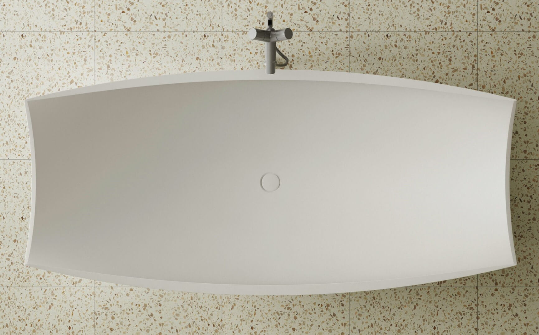 71" Solid Surface Resin Free Standing Hammock Style Bathtub by Alfi