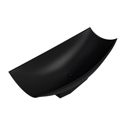 71" Solid Surface Resin Free Standing Hammock Style Bathtub by Alfi