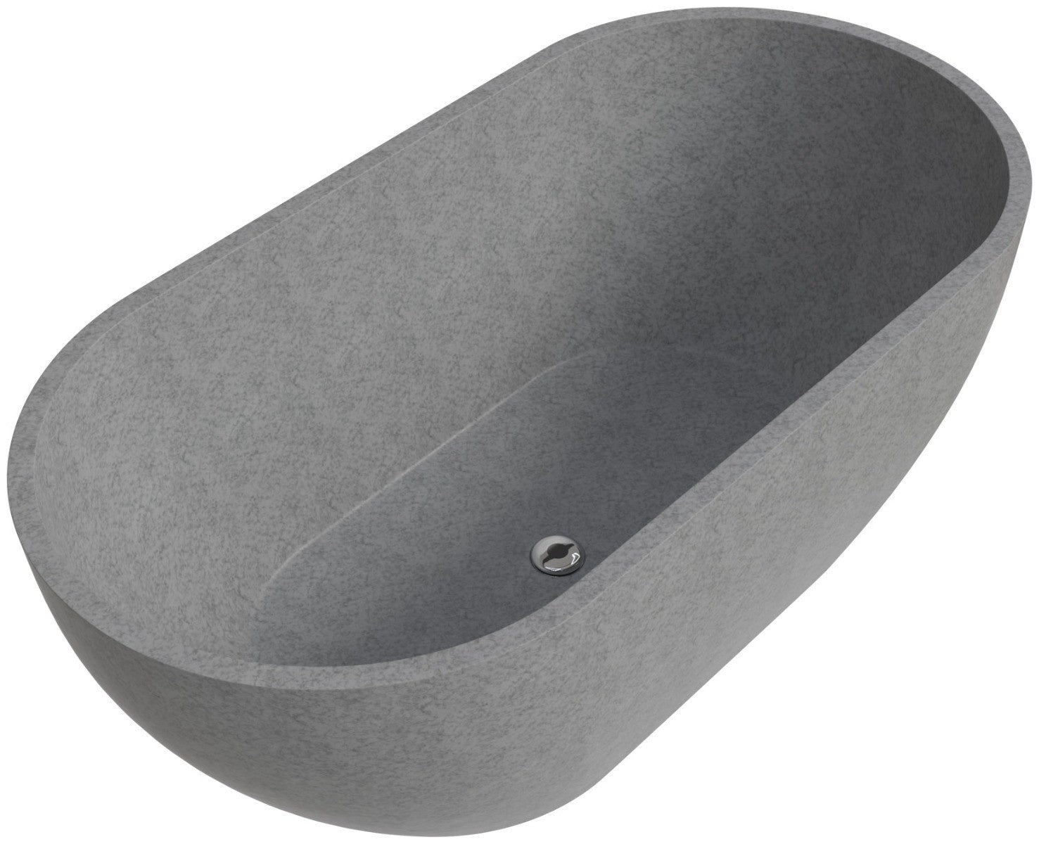 Spa Inspired Solid Concrete Oval Freestanding Bathtub by Alfi