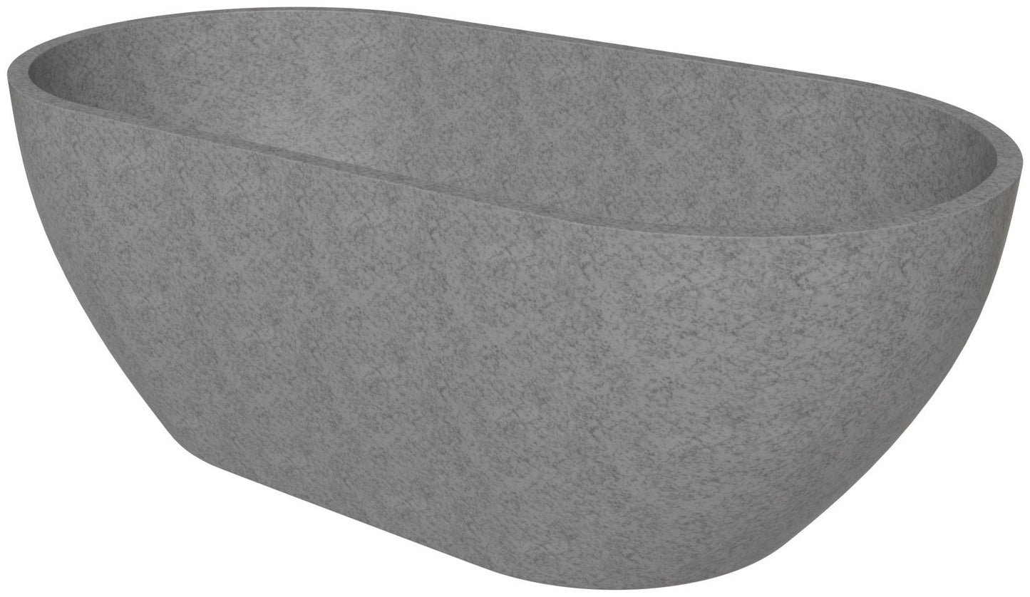 Spa Inspired Solid Concrete Oval Freestanding Bathtub by Alfi