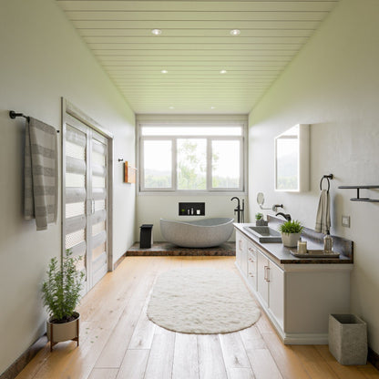 Solid Concrete Gray Matte Oval Bathtub by Alfi