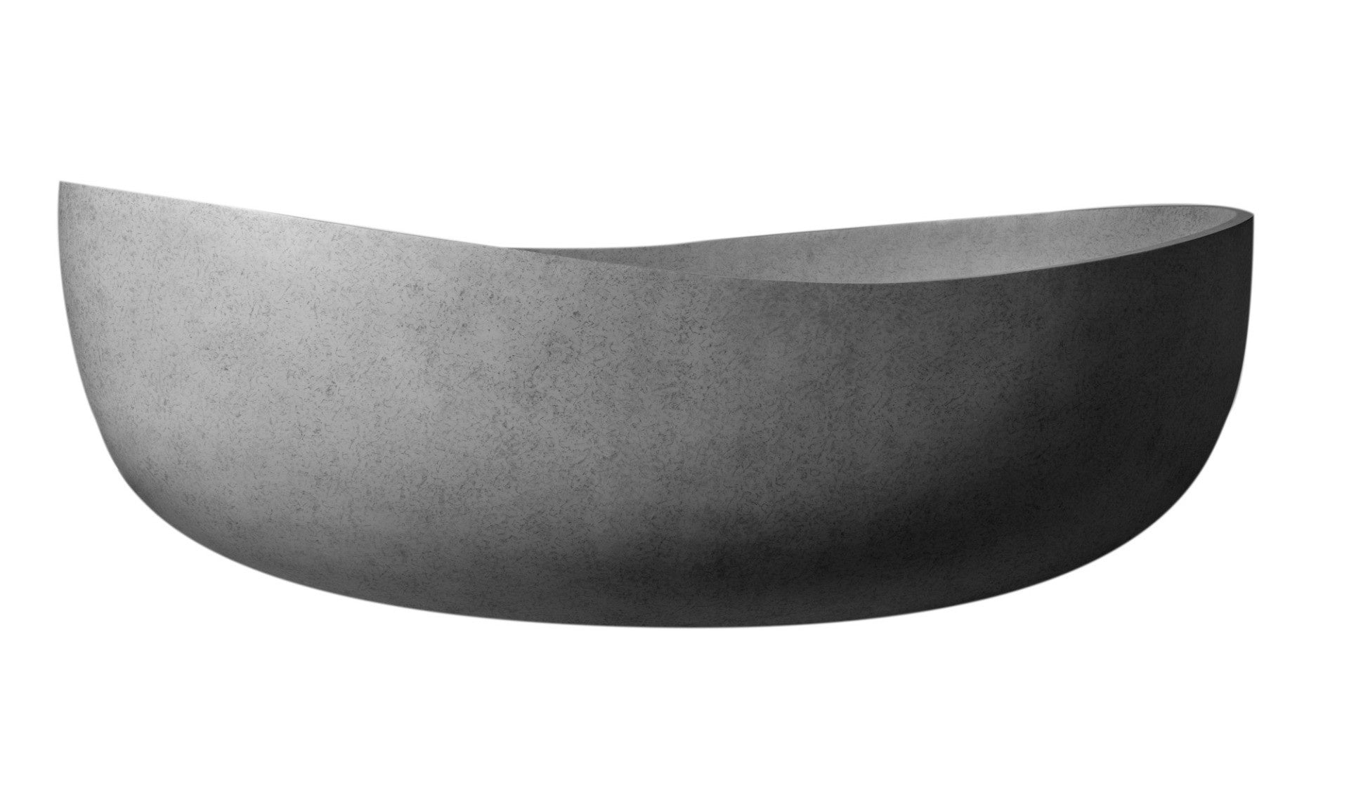 Solid Concrete Gray Matte Oval Bathtub by Alfi