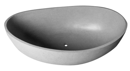Solid Concrete Gray Matte Oval Bathtub by Alfi