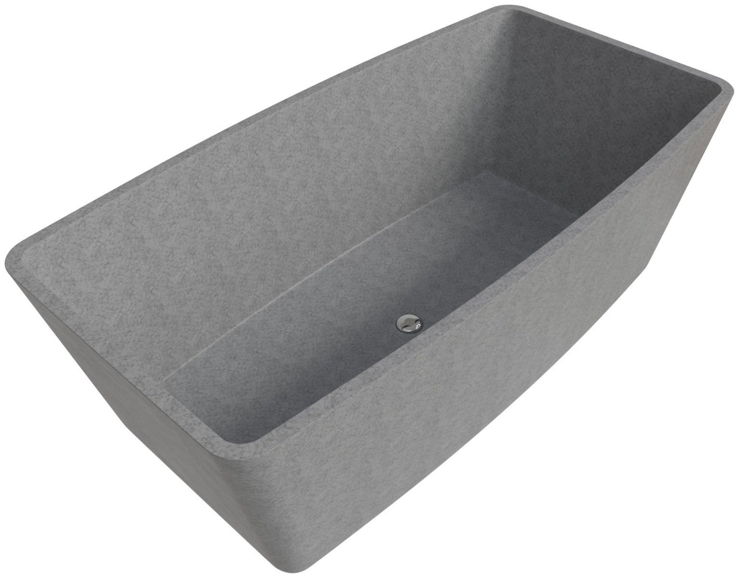 Solid Concrete Rectangular Freestanding Bathtub by Alfi