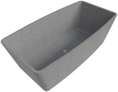 Solid Concrete Rectangular Freestanding Bathtub by Alfi