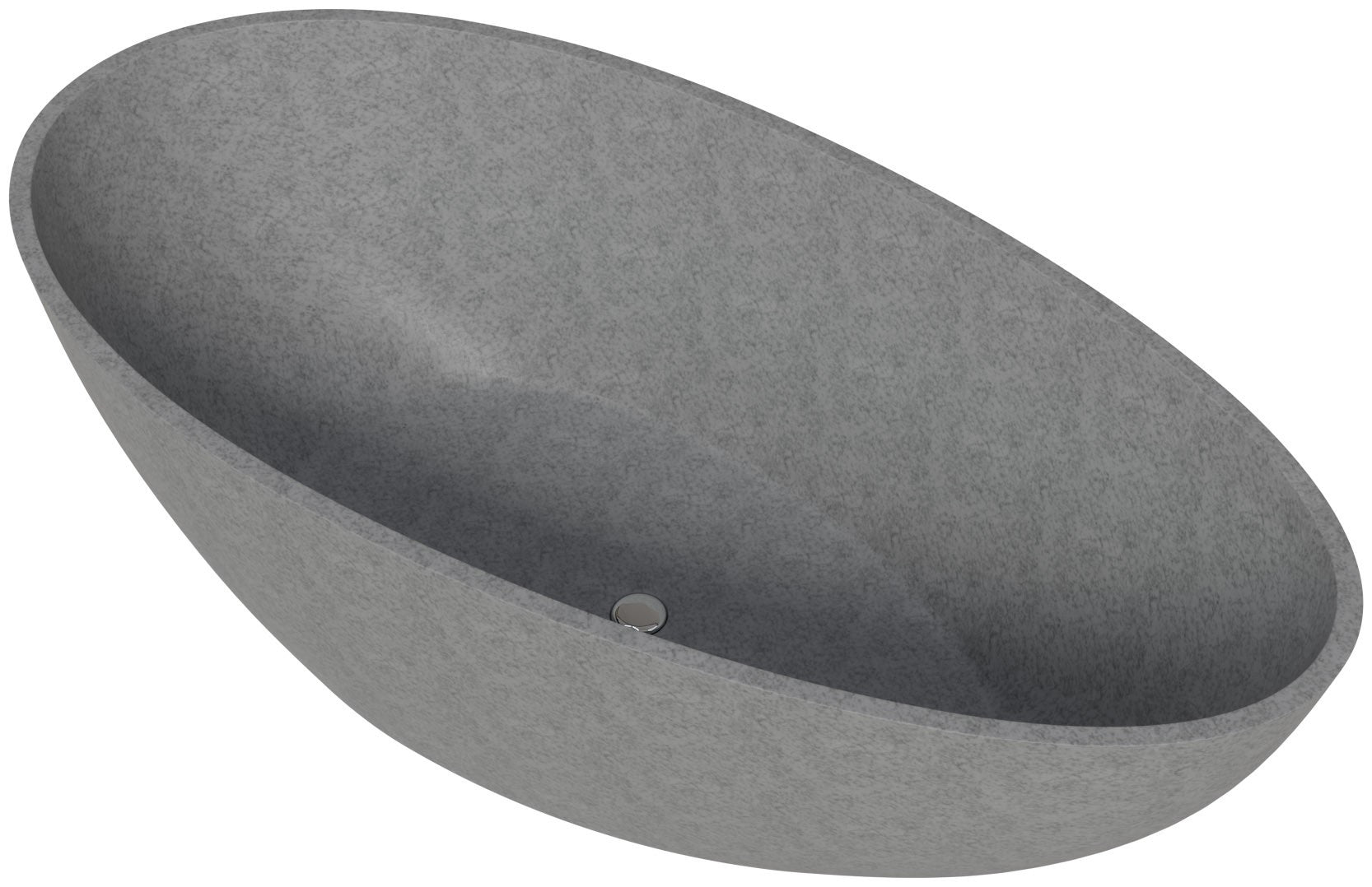 Solid Concrete Tear Drop Freestanding Bathtub by Alfi