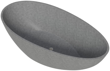 Solid Concrete Tear Drop Freestanding Bathtub by Alfi
