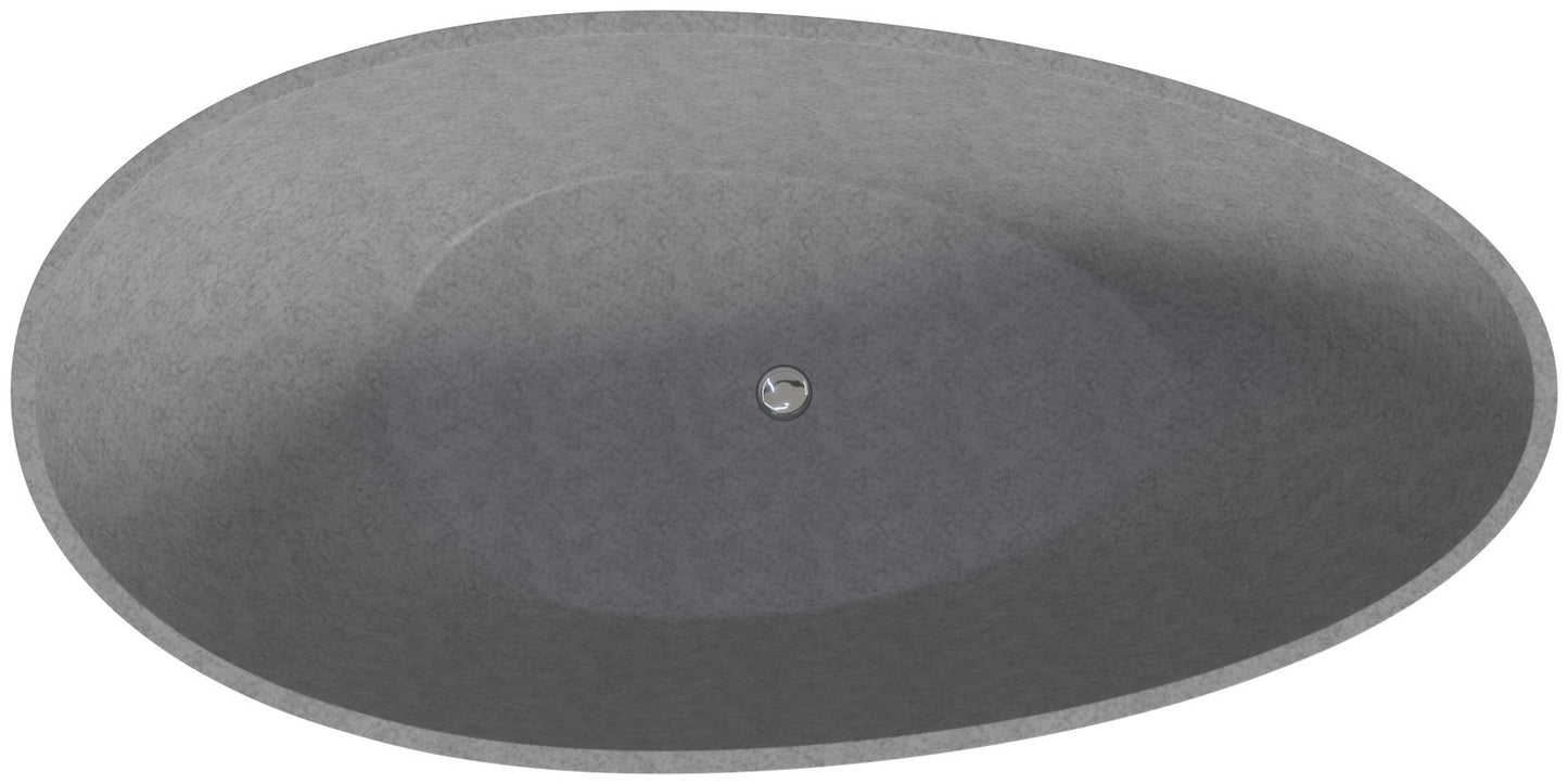 Solid Concrete Tear Drop Freestanding Bathtub by Alfi