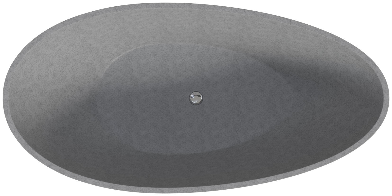 Solid Concrete Tear Drop Freestanding Bathtub by Alfi