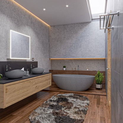 Solid Concrete Tear Drop Freestanding Bathtub by Alfi