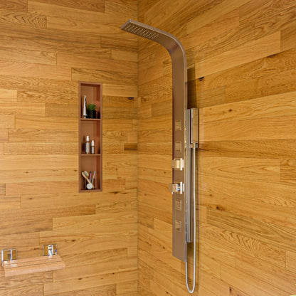 Modern Stainless Steel Shower Panel with 4 Body Sprays by Alfi