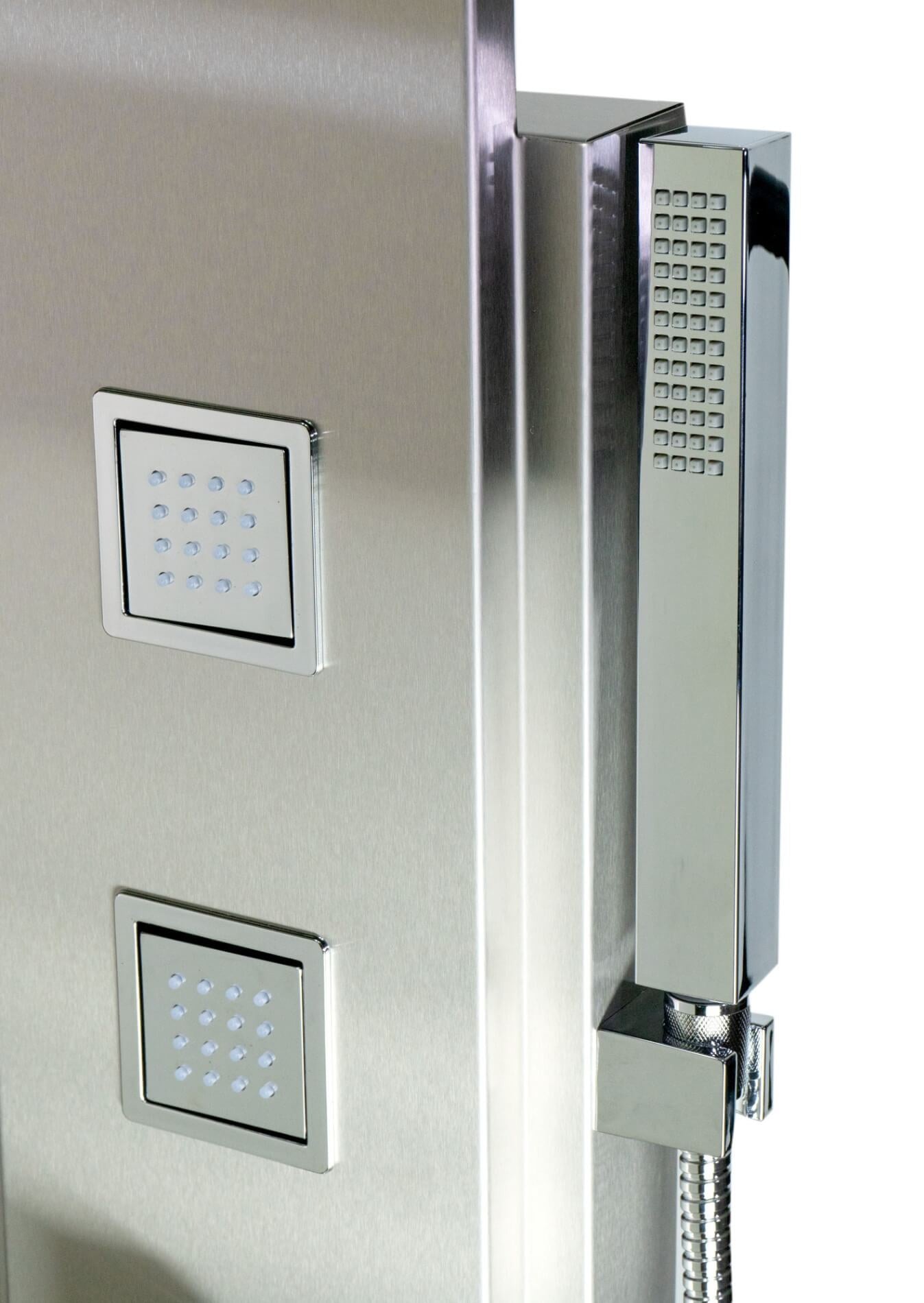 Modern Stainless Steel Shower Panel with 4 Body Sprays by Alfi