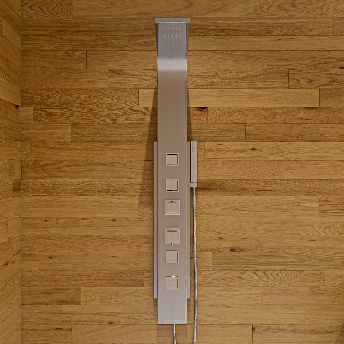 Modern Stainless Steel Shower Panel with 4 Body Sprays by Alfi