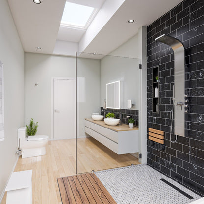 Stainless Steel Shower Panel with 2 Body Sprays by Alfi