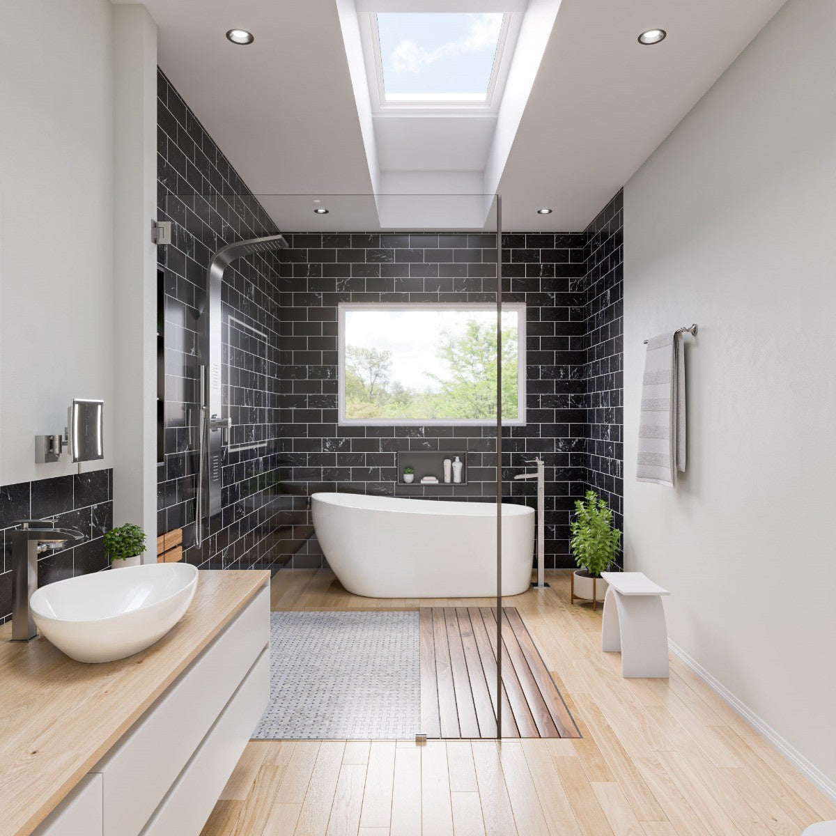 Stainless Steel Shower Panel with 2 Body Sprays by Alfi