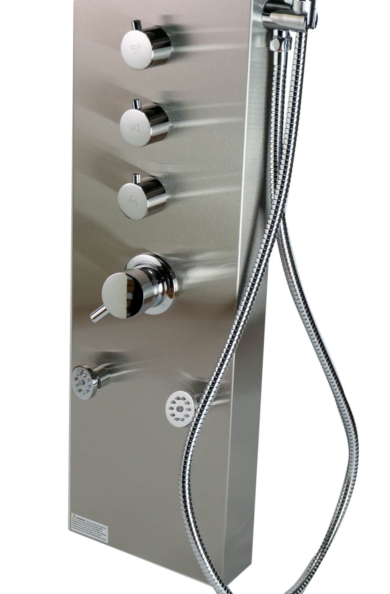 Stainless Steel Shower Panel with 6 Body Sprays by Alfi