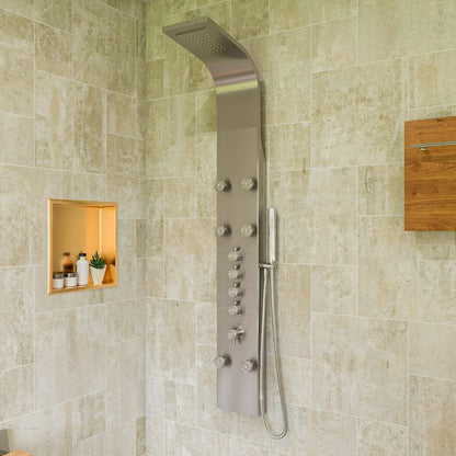 Stainless Steel Shower Panel with 6 Body Sprays by Alfi