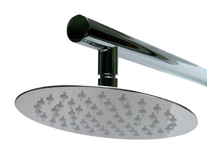 White Glass Shower Panel with 2 Body Sprays and Rain Shower Head by Alfi