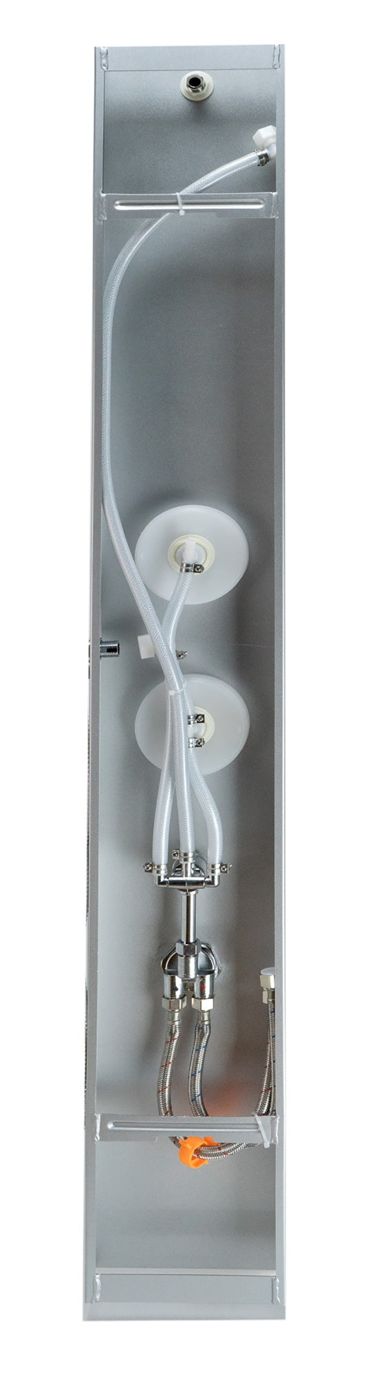 White Glass Shower Panel with 2 Body Sprays and Rain Shower Head by Alfi