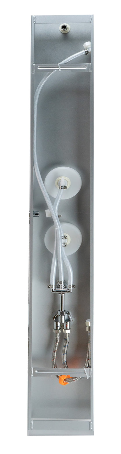 White Glass Shower Panel with 2 Body Sprays and Rain Shower Head by Alfi