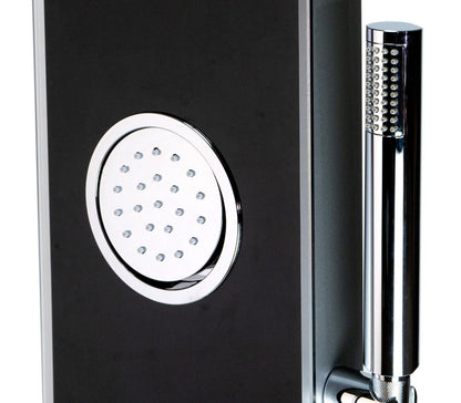 Black Glass Shower Panel with 2 Body Sprays and Rain Shower Head by Alfi