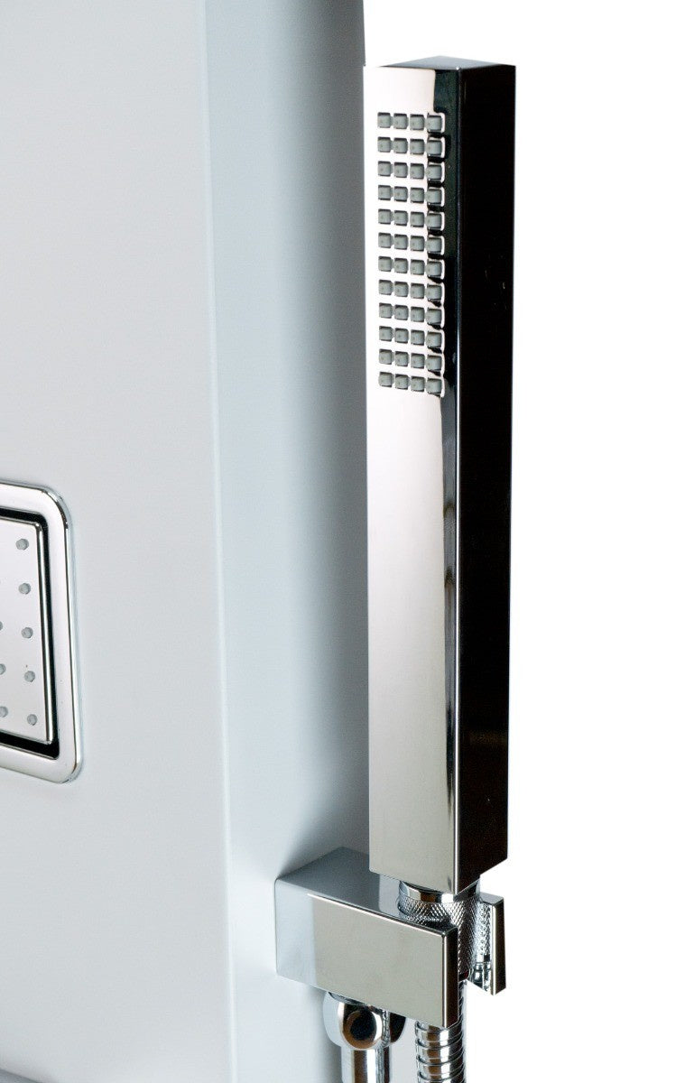 White Aluminum Shower Panel with 2 Body Sprays and Rain Shower Head by Alfi