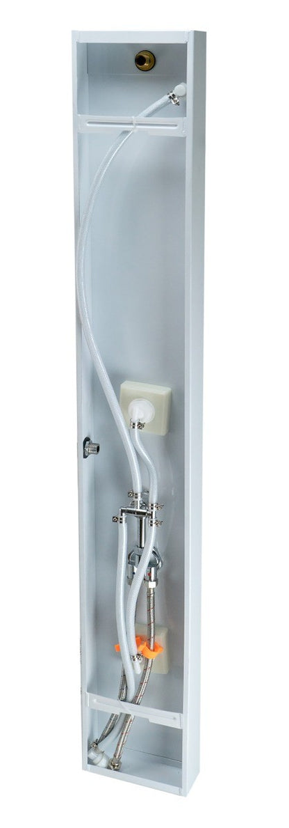 White Aluminum Shower Panel with 2 Body Sprays and Rain Shower Head by Alfi