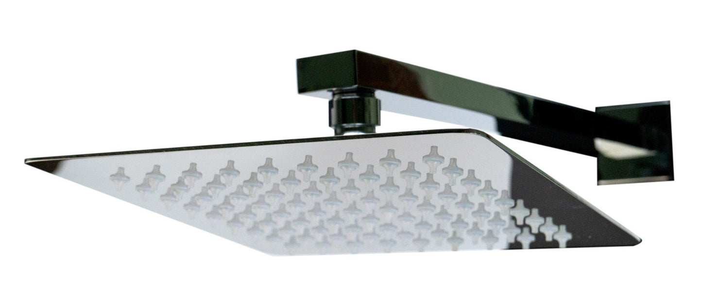 Black Aluminum Shower Panel with 2 Body Sprays and Rain Shower Head by Alfi